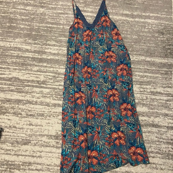 Roxy Dresses & Skirts - Roxy Blue and Orange Floral Maxi Dress